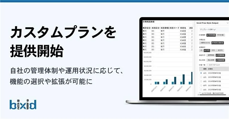 経営支援クラウド「bixid（ビサイド）」、カスタムプランをリリース